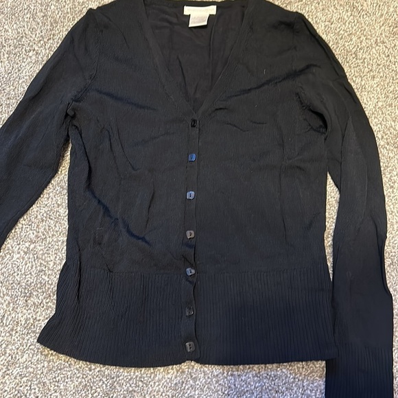 Worthington Black X-Small Button Down Cardigan Sweater - Picture 3 of 5